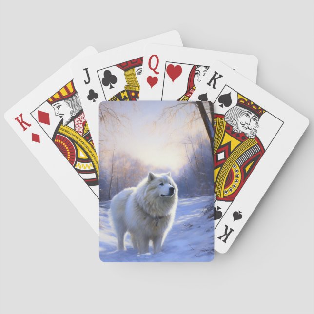 Samoyed Låt det snöa jul Casinokort (Baksidan)