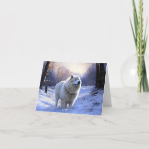 Samoyed Låt det snöa jul Kort