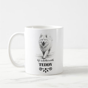 Samoyed Life är bättre med Anpassningsbar Hund Nam Kaffemugg