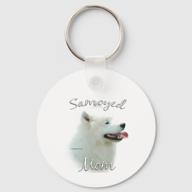 Samoyed Mamma 2 Nyckelring (Framsida)