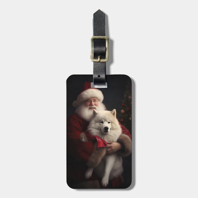 Samoyed med Jultomten under julhelgen Bagagebricka (Vertikal Framsida)