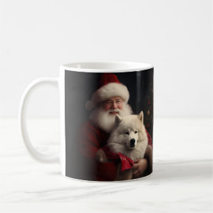 Samoyed med Jultomten under julhelgen Kaffemugg