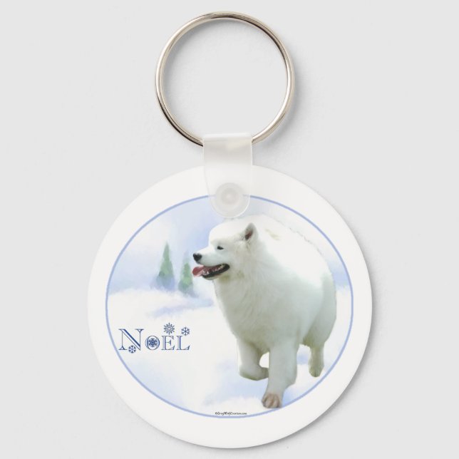 Samoyed Noel Keychain Nyckelring (Framsida)