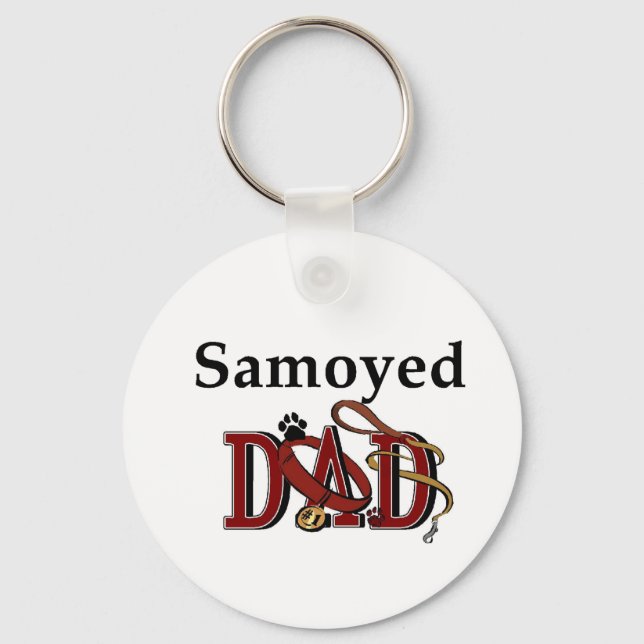 Samoyed Pappa Gifts Nyckelring (Framsida)