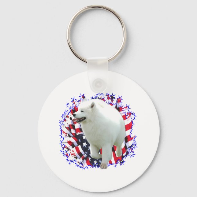 Samoyed Patriot Nyckelring (Framsida)
