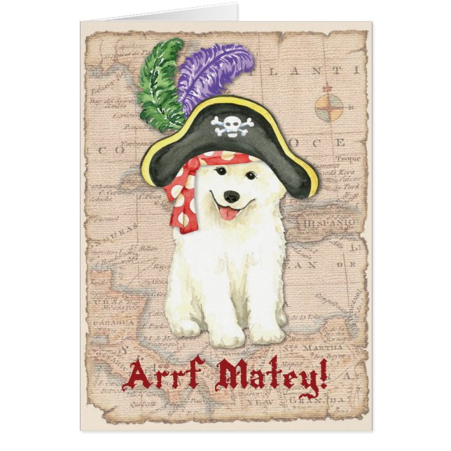 Samoyed Pirat Card Hälsningskort (Framsidan)