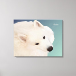 Samoyed Porträtt 24." x 16."x 1,5" Wrapped Canvas