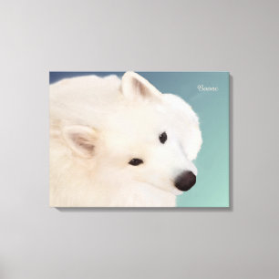 Samoyed Porträtt 24." x 16."x 1,5" Wrapped Canvas