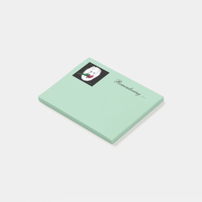 Samoyed Post-it Notes 3M, 4X3 inch. "Påminnelse" (Vinklad)