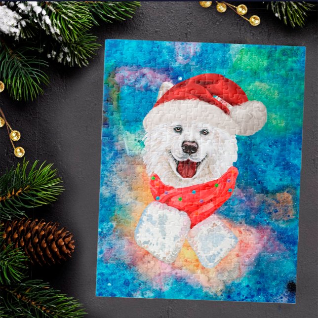 Samoyed-ras hund jul pussel (Skapare uppladdad)