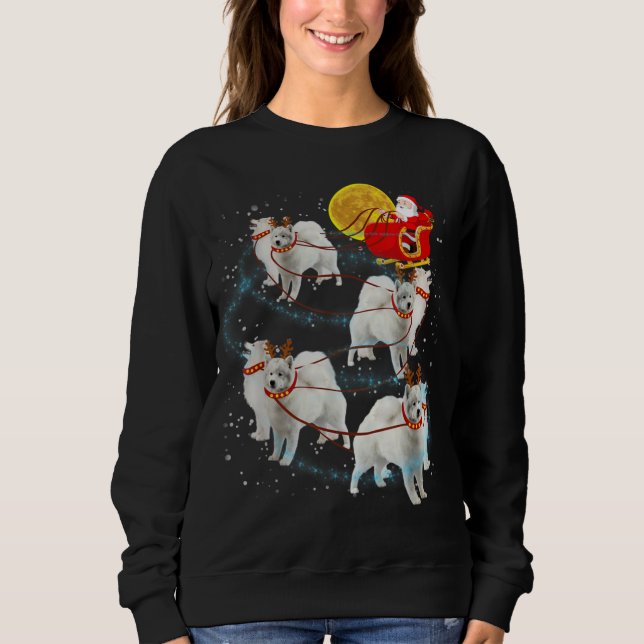 Samoyed Reindeer jul Ljus Pajama T Shirt (Framsida)