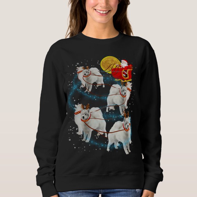 Samoyed Reindeer jul Ljus Pajama T Shirt (Framsida)