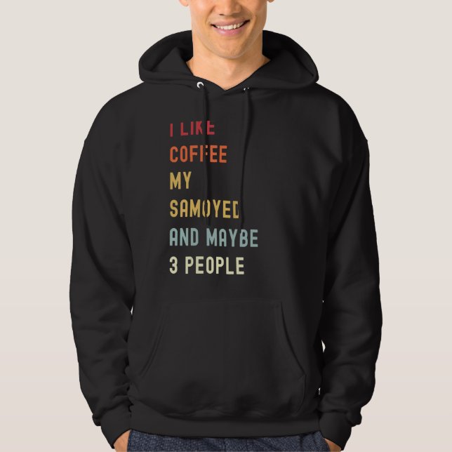 Samoyed Retro-Hund och kaffe Hoodie (Framsida)