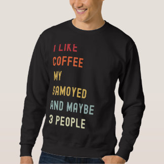 Samoyed Retro-Hund och kaffe Lång Ärmad Tröja