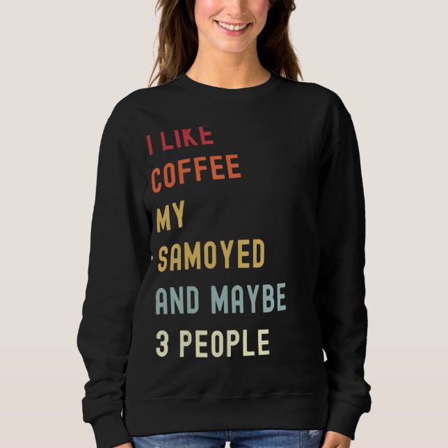 Samoyed Retro-Hund och kaffe T Shirt (Framsida)