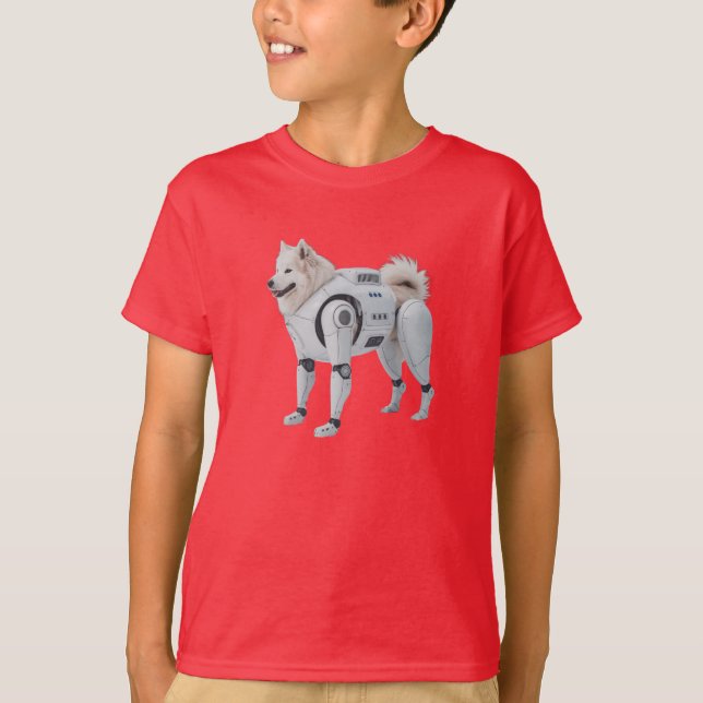 Samoyed Robot Barn T-Shirt (Framsida)