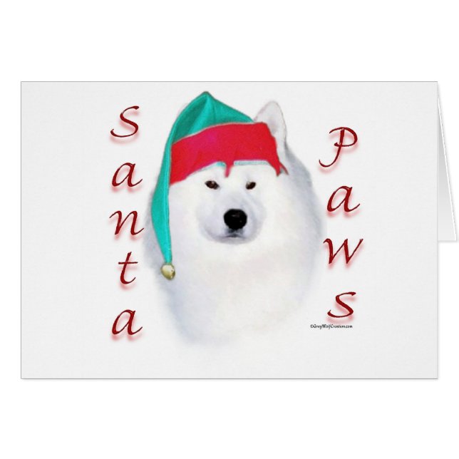 Samoyed Santa Tassar Hälsningskort (Framsidan Horizontal)
