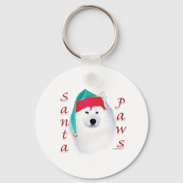 Samoyed Santa Tassar Nyckelring (Framsida)