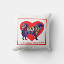 Samoyed Silhouette Hund Heart Mor Day Cushion Kudde