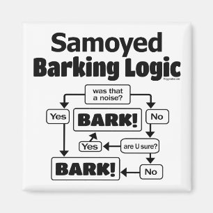 Samoyed som skäller logik magnet