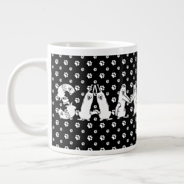 Samoyed Spelling in Samoyed Hund Brev Jumbo Mugg (Vänster)