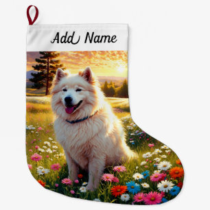 Samoyed Stor Julstrumpa