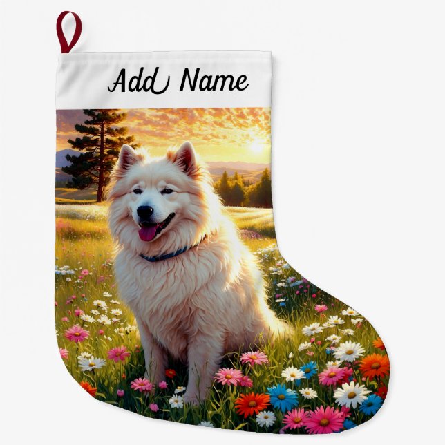 Samoyed Stor Julstrumpa (Framsidan)