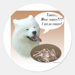 Samoyed Turkey Runt Klistermärke