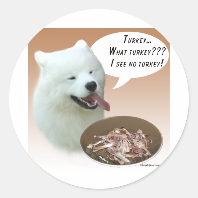 Samoyed Turkey Runt Klistermärke (Framsida)