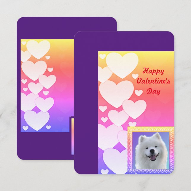 Samoyed Valentines Day Flat-tack-kort Tack Kort (Fram/baksida)