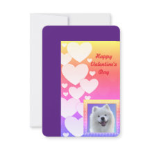 Samoyed Valentines Day Flat-tack-kort