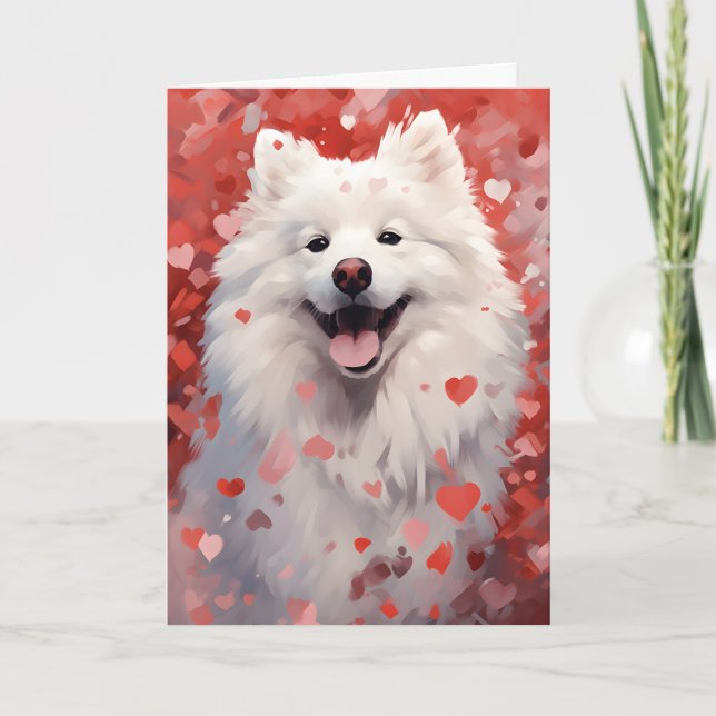 Samoyed Valentines day Kort (Framsida)