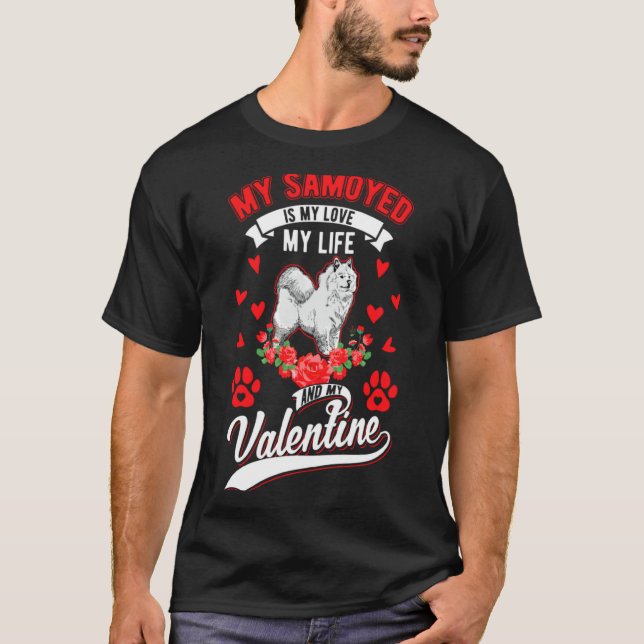 Samoyed Valentines Day Samoyed 1  T Shirt (Framsida)