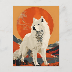 Samoyed Vintage Art Vykort