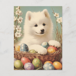 Samoyed Vintage påsk Vykort