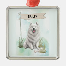Samoyed Watercolor Personalized Dog