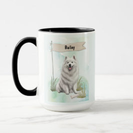 Samoyed Watercolor Personalized Dog Mugg