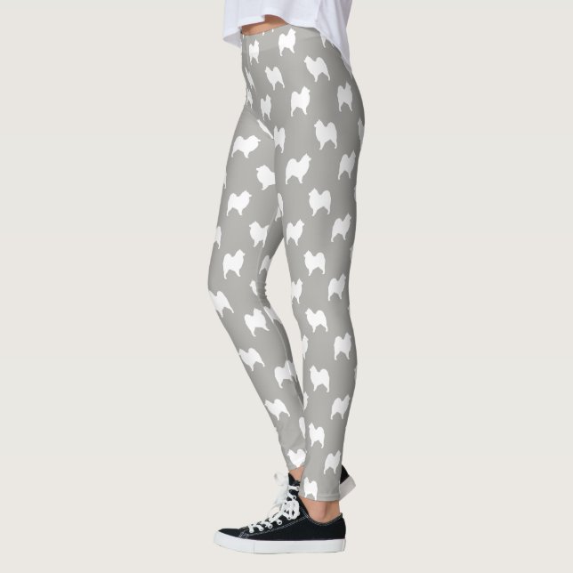 SamoyedSilhouettesmönster Leggings (Vänster)