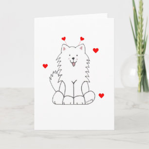 Samoyedvalentinöron Helgkort