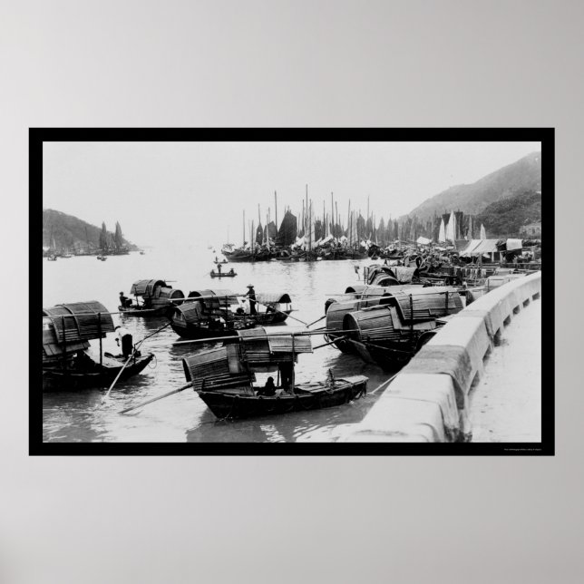 Sampans i Hongkong 1906 Poster (Framsidan)
