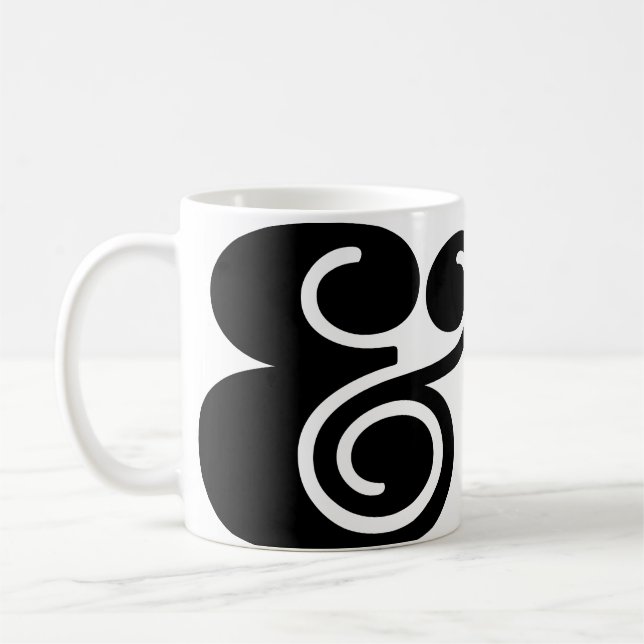 Sampersand "&" Designer Oversified | BL Svart | Kaffemugg (Vänster)