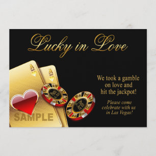 SAMPLE Casino Stil Bröllop Pappra: linne Inbjudningar