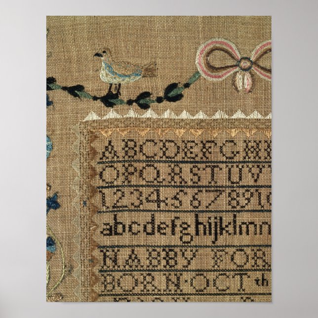 Sampler by N.Ford, 1799, New Hampshire Poster (Framsidan)