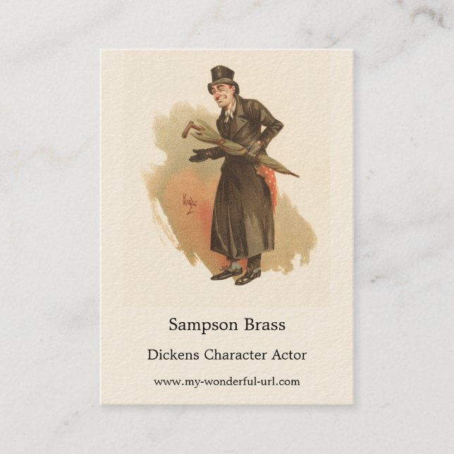 Sampson Brass, Kyd, Dickens, den gamla kloskotskop Visitkort (Framsida)