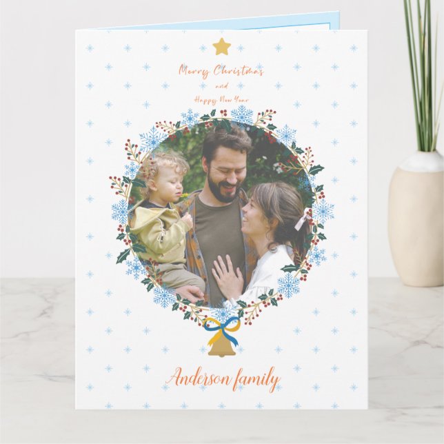 Sämre Blommigt jul och nyårsafton - Helgdag Kort (Framsida)