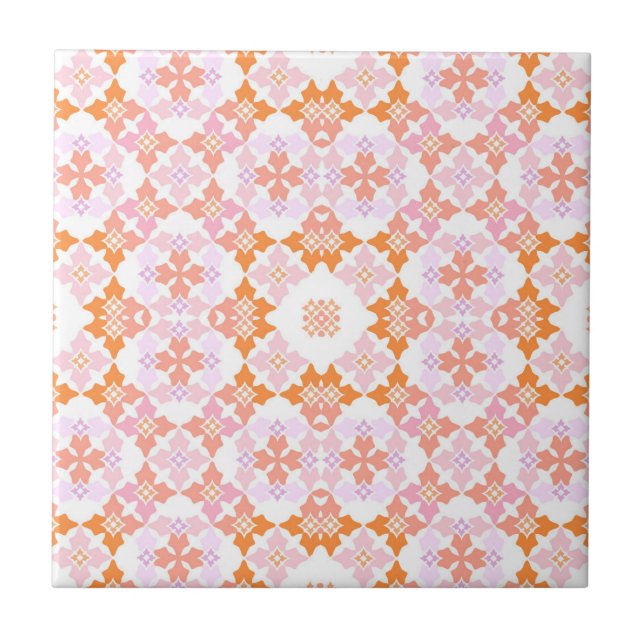 Sämre Rosa och Orange, marockansk inspirerad Kakelplatta (Framsidan)