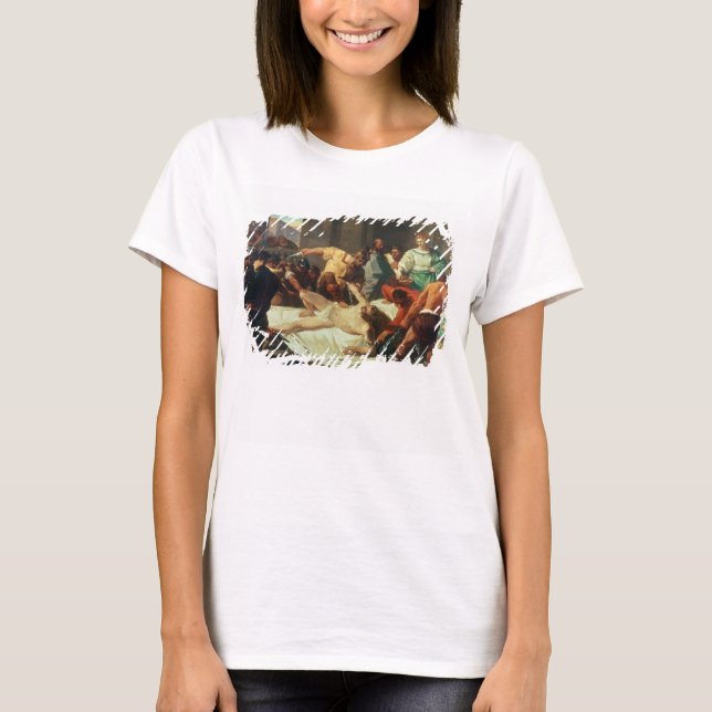 Samson förrådde av Delilah (olja på canvas) Tee (Framsida)