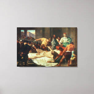 Samson förrådde vid Delilah (olja på kanfas) Canvastryck
