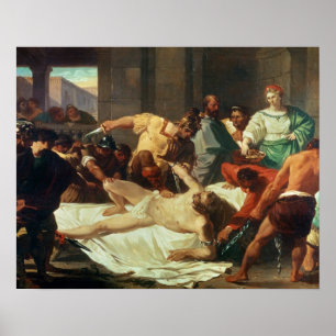 Samson förrådde vid Delilah (olja på kanfas) Poster