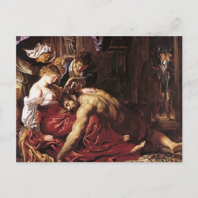 Samson och Delila av Peter Paul Rubens vykort (Framsida)